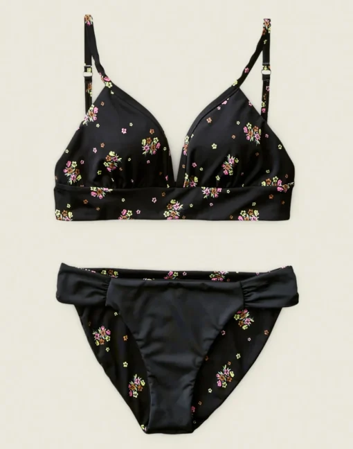 Carve Designs Swim Bottoms^Cardiff Reversible Bottom: Black Floret/Black