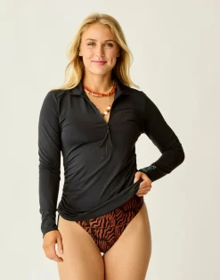 Carve Designs Rashguards & Sun Protection^Cruz Rashguard: Black w. Black