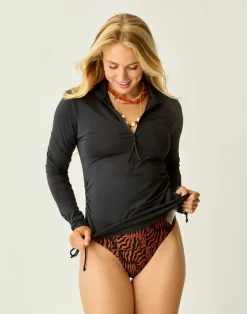 Carve Designs Rashguards & Sun Protection^Cruz Rashguard: Black w. Black