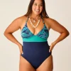 Carve Designs One Pieces^Dahlia One Piece: Blue Oasis w. Navy
