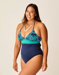 Carve Designs One Pieces^Dahlia One Piece: Blue Oasis w. Navy
