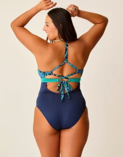 Carve Designs One Pieces^Dahlia One Piece: Blue Oasis w. Navy