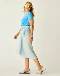 Carve Designs Accessories^Dylan Gauze Sarong: Lagoon Stripe
