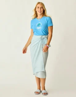 Carve Designs Accessories^Dylan Gauze Sarong: Lagoon Stripe