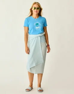 Carve Designs Accessories^Dylan Gauze Sarong: Lagoon Stripe
