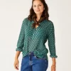 Carve Designs Long Sleeve^Dylan Gauze Shirt: Sanganeri