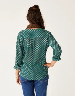 Carve Designs Long Sleeve^Dylan Gauze Shirt: Sanganeri