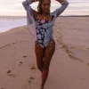 Carve Designs Long Sleeve^Dylan Gauze Tunic: Navy Newport