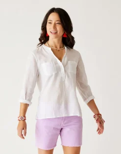 Carve Designs Long Sleeve^Dylan Textured Shirt: Cloud