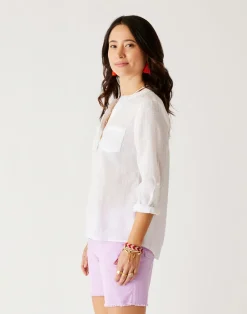 Carve Designs Long Sleeve^Dylan Textured Shirt: Cloud