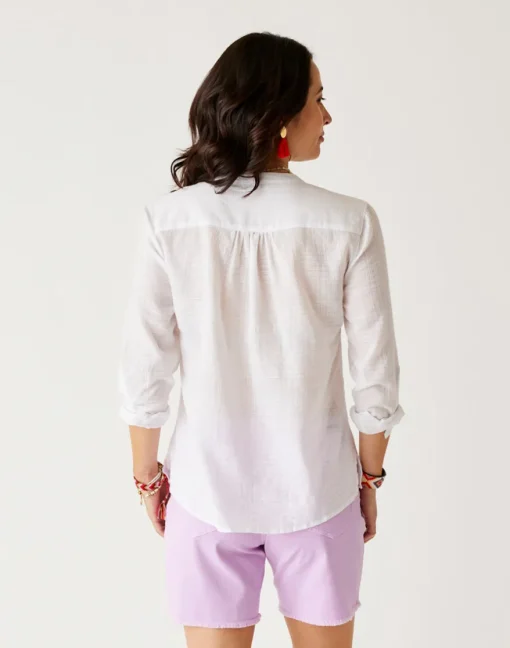 Carve Designs Long Sleeve^Dylan Textured Shirt: Cloud