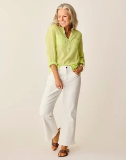 Carve Designs Long Sleeve^Dylan Textured Shirt: Limeade