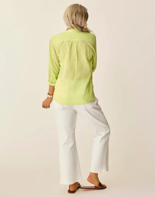 Carve Designs Long Sleeve^Dylan Textured Shirt: Limeade