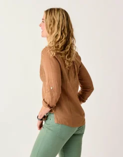 Carve Designs Long Sleeve^Dylan Textured Shirt: Rum
