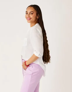 Carve Designs Long Sleeve^Dylan Textured Tunic: Cloud