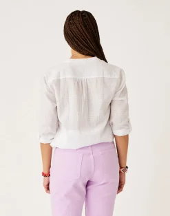 Carve Designs Long Sleeve^Dylan Textured Tunic: Cloud