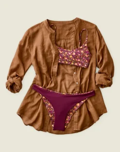 Carve Designs Long Sleeve^Dylan Textured Tunic: Rum