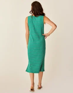 Carve Designs Dresses | Dresses^Elodie Rib Dress: Jade Stripe