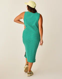 Carve Designs Dresses | Dresses^Elodie Rib Dress: Jade Stripe