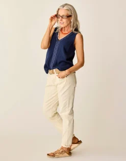 Carve Designs Tanks^Kayla Gauze Tank: Navy