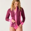 Carve Designs Rashguards & Sun Protection^Lake Colorblock Sunshirt: Nirvana w. Hot Pink