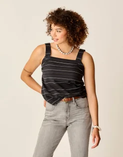 Carve Designs Tanks^Liv Stitched Top: Black Texture