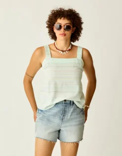 Carve Designs Tanks^Liv Stitched Top: Surf Spray Texture