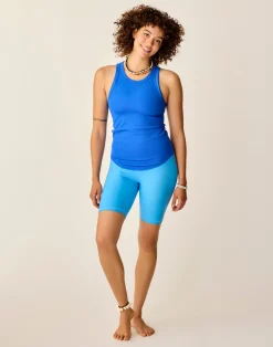 Carve Designs Tanks^Lyra Rib Tank: Billie Blue
