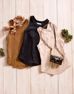 Carve Designs Tanks^Lyra Rib Tank: Black