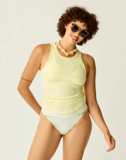 Carve Designs Tanks^Lyra Rib Tank: Light Limeade