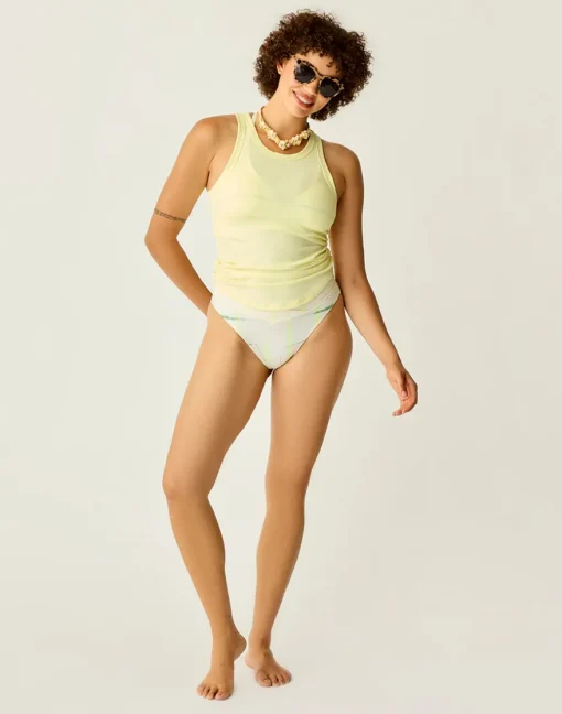 Carve Designs Tanks^Lyra Rib Tank: Light Limeade