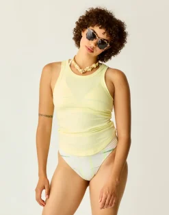 Carve Designs Tanks^Lyra Rib Tank: Light Limeade