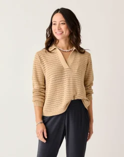 Carve Designs Sweaters & Jackets^Morgan Polo Sweater: Biscuit