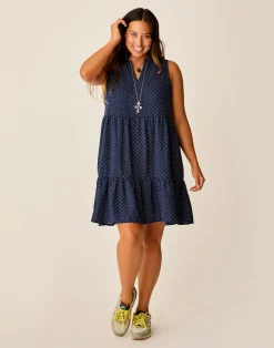 Carve Designs Dresses | Dresses^Nellie Linen Dress: Navy Disco