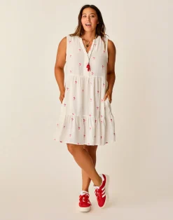 Carve Designs Dresses | Dresses^Nellie Linen Dress: Palm Embroidered