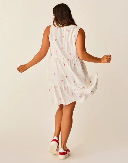 Carve Designs Dresses | Dresses^Nellie Linen Dress: Palm Embroidered