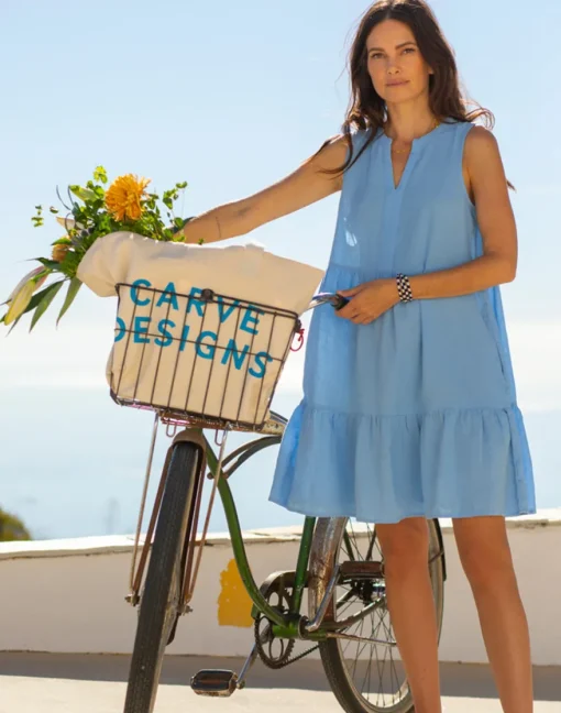 Carve Designs Dresses | Dresses^Nellie Linen Dress: Sky Blue Chambray