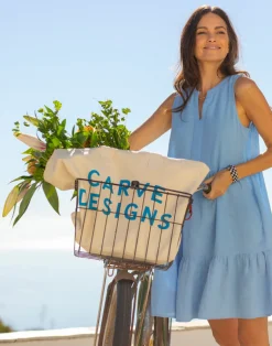 Carve Designs Dresses | Dresses^Nellie Linen Dress: Sky Blue Chambray