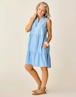 Carve Designs Dresses | Dresses^Nellie Linen Dress: Sky Blue Chambray