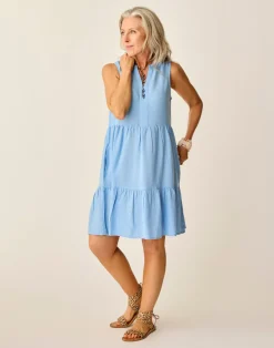 Carve Designs Dresses | Dresses^Nellie Linen Dress: Sky Blue Chambray