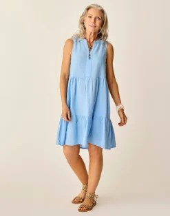 Carve Designs Dresses | Dresses^Nellie Linen Dress: Sky Blue Chambray