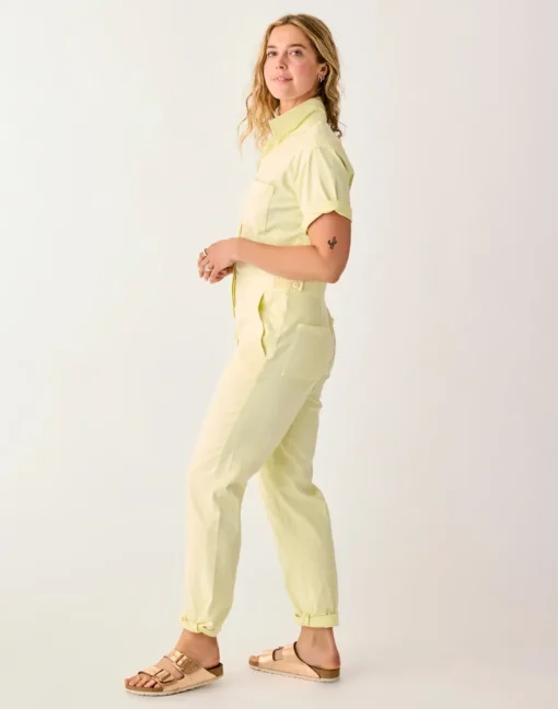 Carve Designs Jumpsuits & Overalls^Nyla Twill Jumpsuit: Light Limeade
