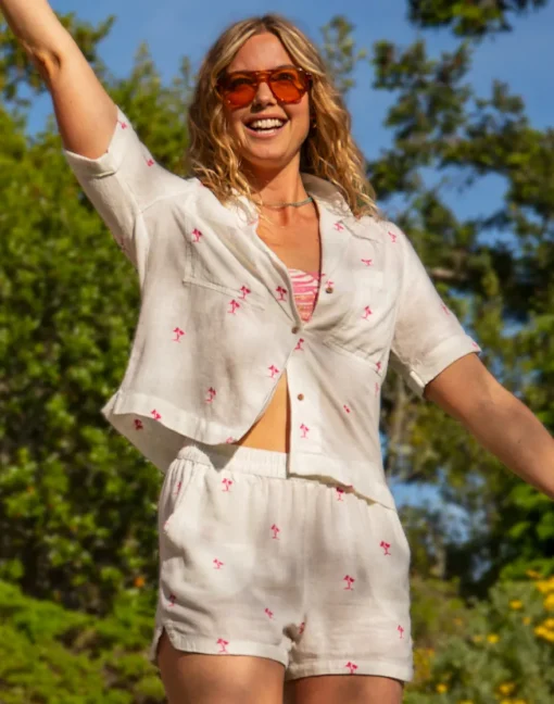 Carve Designs Shorts^Rhett Linen Short: Palm Embroidered
