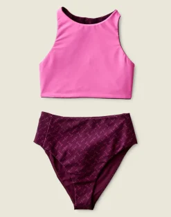 Carve Designs Bikini Tops^Sanitas Compression Reversible Top: Disco/Hot Pink