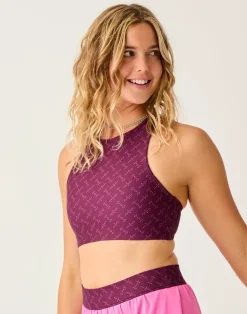 Carve Designs Bikini Tops^Sanitas Compression Reversible Top: Disco/Hot Pink