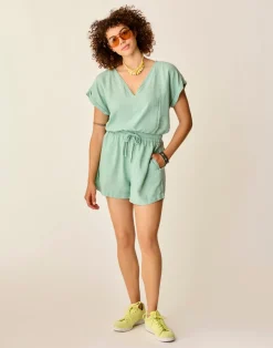 Carve Designs Dresses | Dresses^Sophie Linen Romper: Haze Chambray
