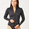Carve Designs Rashguards & Sun Protection^Stella Zip-Up Jacket: Black Cascade Embossed