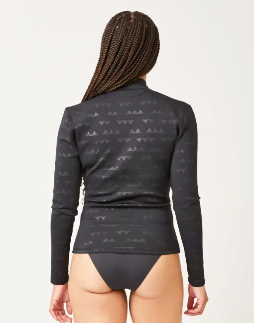 Carve Designs Rashguards & Sun Protection^Stella Zip-Up Jacket: Black Cascade Embossed