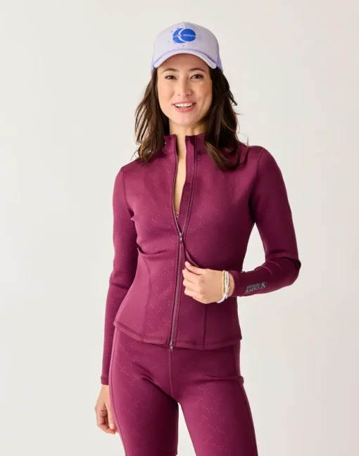 Carve Designs Rashguards & Sun Protection^Stella Zip-Up Jacket: Disco Embossed