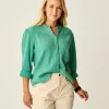 Carve Designs Long Sleeve^Tatum Double Gauze Shirt: Jade
